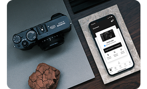 Fujifilm X100VI paired to iphone with Fujifilm Xapp open