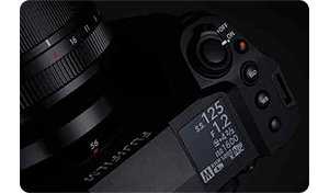 close up of the top of the fuji xh2
