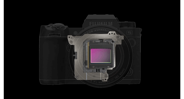 Animation of Fuji XH2S IBIS in body image stabilisation