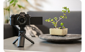 TG-BT1 tripod grip attached to the fujifilm x s20
