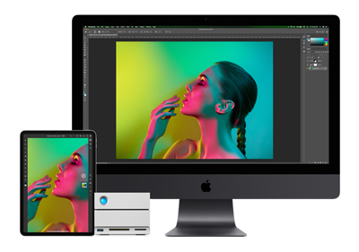 Apple Mac and iPad With LaCie 2big V2 Desktop Drive
