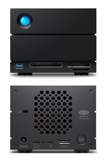 lacie 2big v2 front and rear views stacked on each other