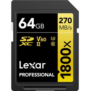 Lexar 64GB Professional 1800x UHS-II SDXC Card