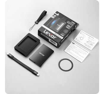 lay flat whats included image of Lexar SL500M SSD