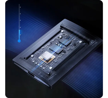 X-ray view of Lexar SL500 SSD showing memory and processing chips under casing