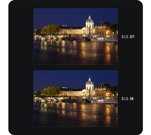 image of historical buildings lit up at night from across a flowing rivers