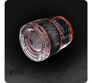 Xray image of LUMIX S 100mm F2.8 macro showing weather resistant seals