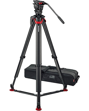 Sachtler system aktiv8 flowtech75 MS, aktiv tripod, mid-level spreader, carry handle and bag