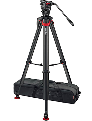Sachtler system aktiv8 flowtech75 MS, aktiv tripod, mid-level spreader, carry handle and bag