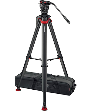 Sachtler system aktiv8 flowtech75 MS, aktiv tripod, mid-level spreader, carry handle and bag