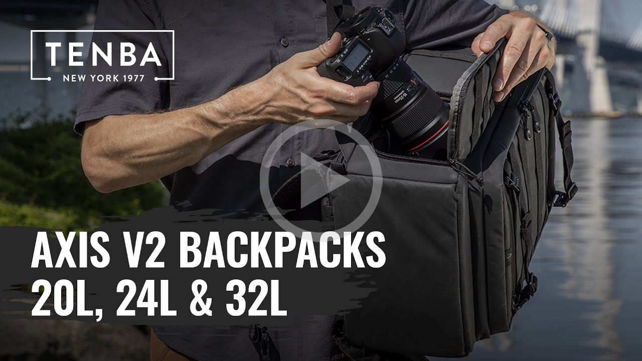 Video thumbnail showing breakdown of the tenba axis v2 backpacks, Tenba Axis V2 24L Backpack Multicam Black