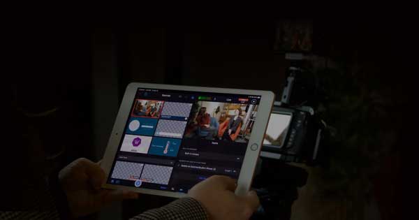 person using apple iPad using Accsoon SEE app