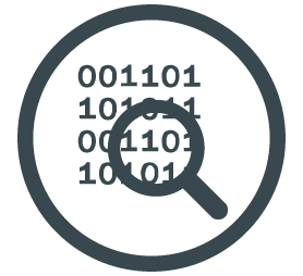 Angelbird Data Rescue icon of binary code with a magnifying glass