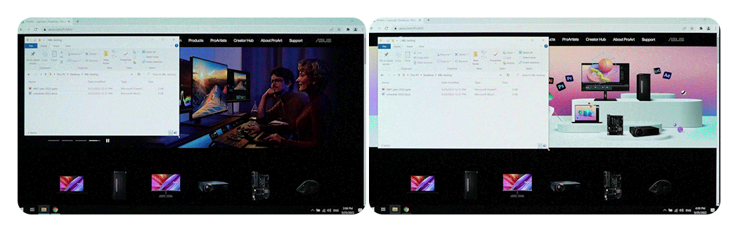 example of uniform brightness, ASUS 26.9 ProArt 4K HDR OLED Display PA27DCE-K
