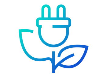illustration of electrical plug combined with plant leaves