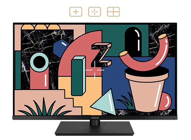 asus proart pa329cv with central marker overlay