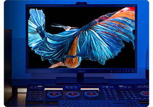 ProArt PA32DC OLED Monitor being used by a colourist at a grading desk