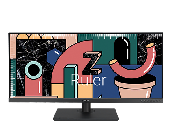 ASUS ProArt PA348CGV 34 inch Monitor with scale ruler