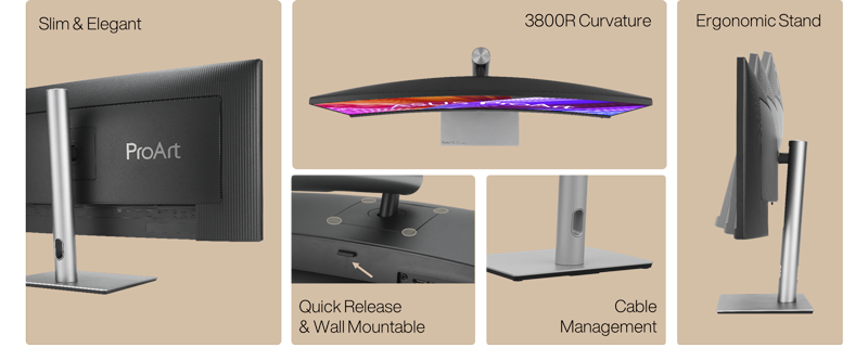 ProArt PA34VCNV Design features and 3800R curvature