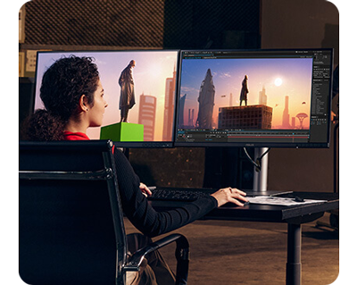 Video Editor Using ProArt Monitors to edit film