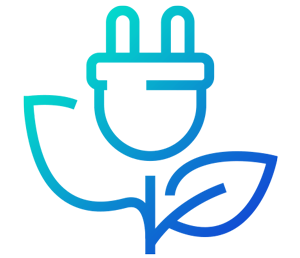 Graphic illustration of a plug with leaves
