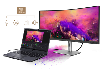 ASUS ProArt PA34VCNV with Laptop USB-C Connectivity