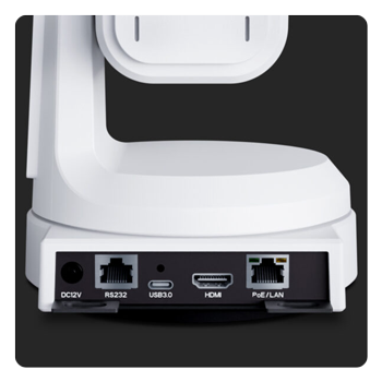 close up of the birddog ptz camera ports