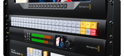 image of blackmagic Videohub control and Audio interface in rackmount chassis