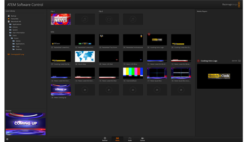 Image of Blackmagic ATEM Software control media pool window