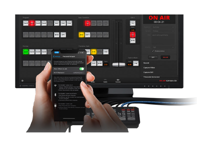atem mini extreme connected to a phone via usb