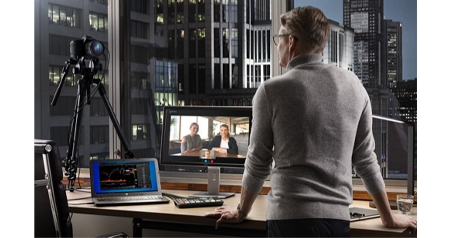 someone using the atem mini extreme for a skype buisness presentation