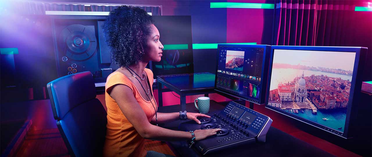 Editor using Blackmagic DaVinci Resolve Studio 18