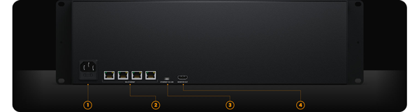 Image of Blackmagic Cloud Backup 8 Rear panel and connectivity