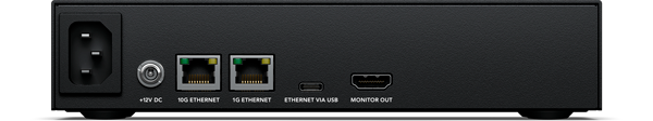 Rear view of Blackmagic Cloud Store Mini Desktop network Storage