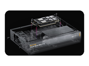 Xray view of Blackmagic Cloud Store Mini showing repairable parts