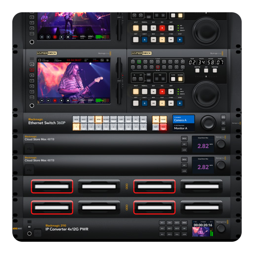 rackmounted blackmagic ethernet switch