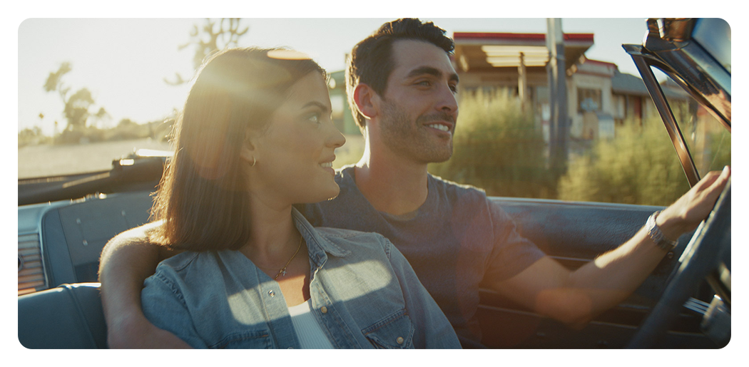 sample image of a couple in a car taken with the blackmagic pyxis 12k