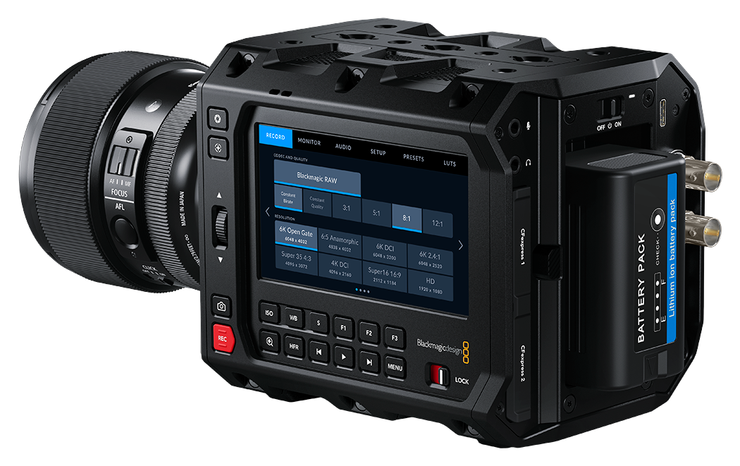 rear view of the blackmagic pyxis 12k