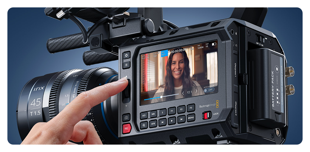 close up of the blackmagic pyxis 12k controls