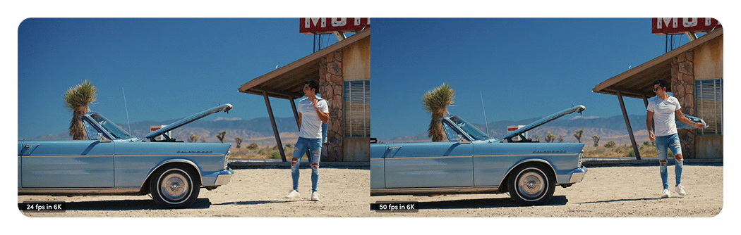 frame rate comparison taken with the blackmagic pyxis 12k