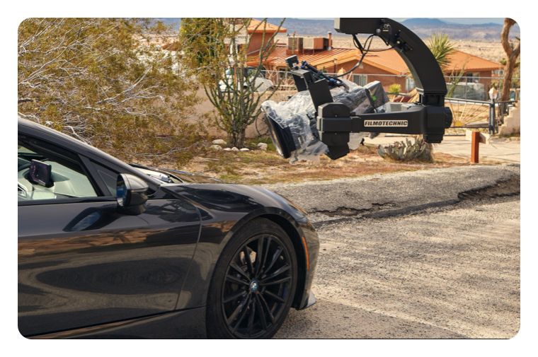 blackmagic pyxis 12k filming a car on set