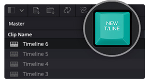 DaVinci Resolve Replay Editor Timeline window with close up of new timeline hardware button