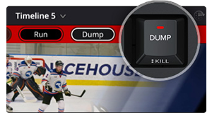 DaVinci Resolve Replay Editor Dump replay key with Ice Hockey video feed in background
