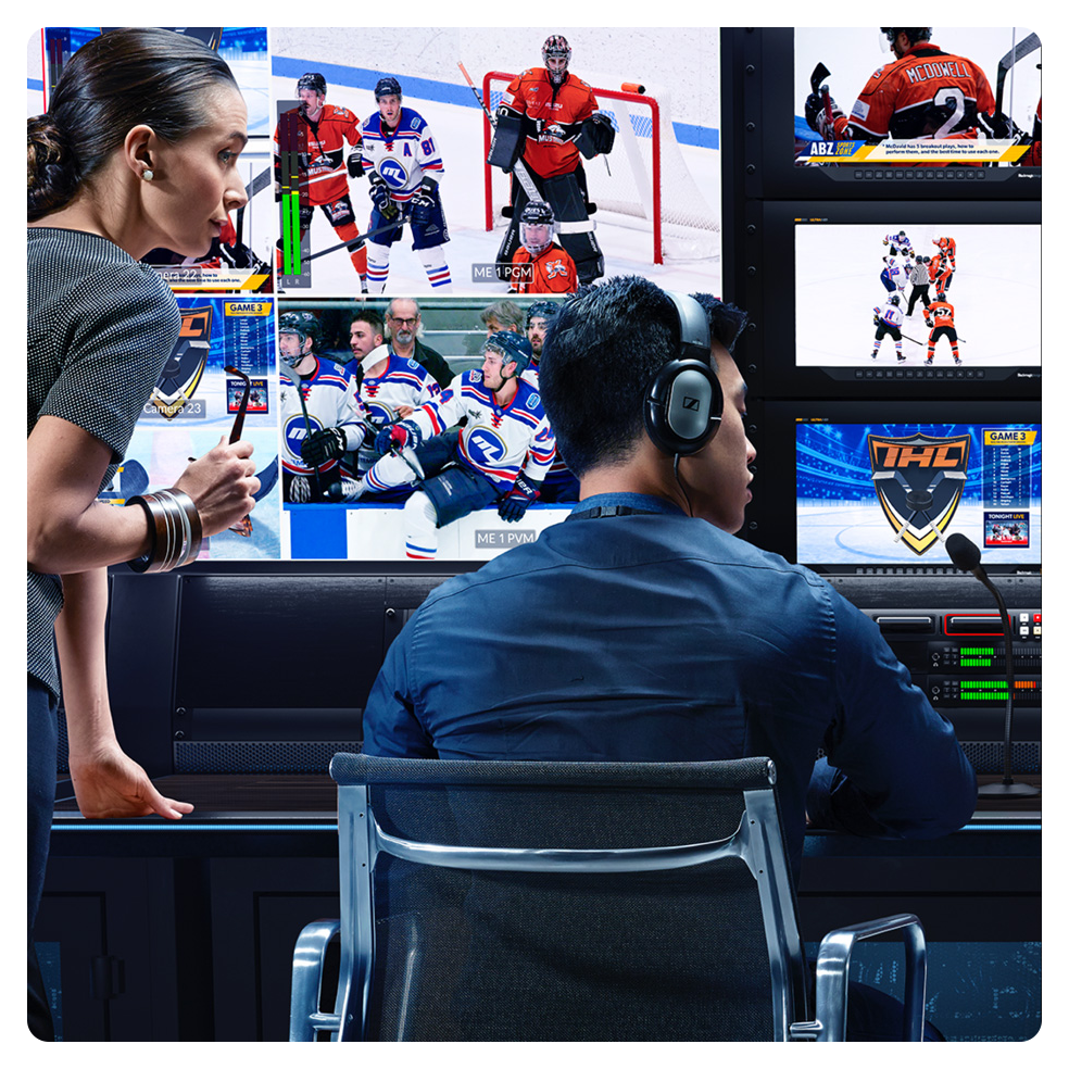 blackmagic smartview 4k in use in a broadcast studio