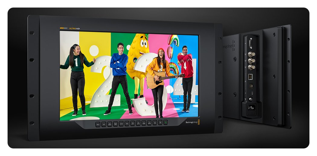 angled front and side views of the blackmagic smartview 4k