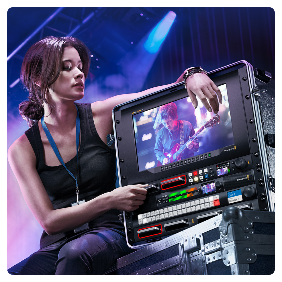 blackmagic smartview 4k in use on set