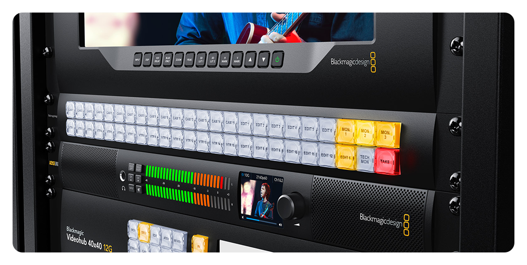 rack mounted blackmagic smartview 4k