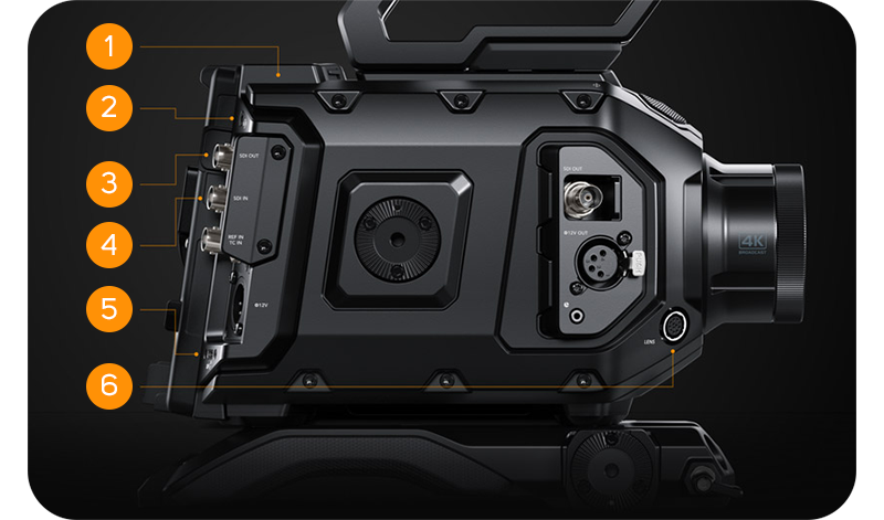 side view breakdown of the blackmagic ursa broadcast g2