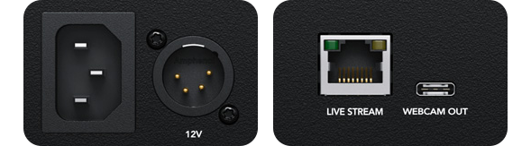 close up of the blackmagic web presenter ports