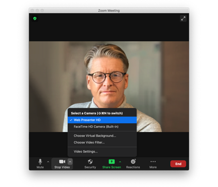 blackmagic web presenter webcam interface